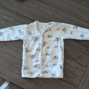 Jamie Kay Floral Button Down Shirt - Cream and Purple